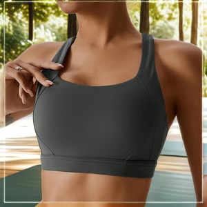 2024 personalizado Sexy hermosa espalda Fitness Yoga sujetador para mujeres niñas soporte medio Sujetador deportivo sin costuras para gimnasio correr de talla grande - Product Image 4