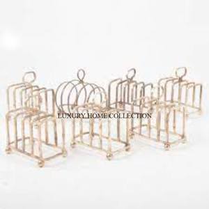 Estantes para tostadas de metal de acero hechos a mano de alta calidad con acabado pulido brillante para un sofisticado arreglo de mesa de desayuno - Product Image 6