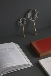 Loupe de luxe à cadre en aluminium plaqué or, style vintage, lentille optique pour la lecture, loupe optique portative, décoration de bureau - Product Image 4