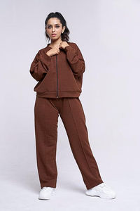 Survêtement décontracté pour femmes à fermeture éclair, de haute qualité, fabriqué en usine, avec une coupe confortable, meilleur survêtement en gros - Product Image 5