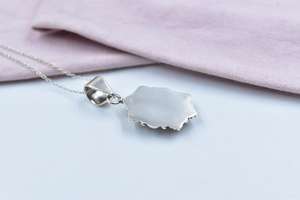 Colgante hecho a mano de rodio/chapado en oro de algodón caramelo Dalia en plata de ley collar ajustable de piedra Natural para mujeres y niñas - Product Image 2