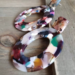 Pendientes de Resina Bordados a Mano, Joyería de Moda de Acero Inoxidable para Mujeres y Niñas, Estilo Clásico para Bodas, Alta Calidad - Product Image 1