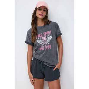 T-shirt oversize imprimé et délavé - Product Image 4