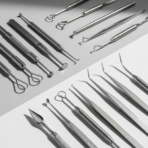 Glee Impex Kit professionnel d'extraction des points noirs et des boutons pour le traitement de l'acné du visage, en acier inoxydable - Product Image 2