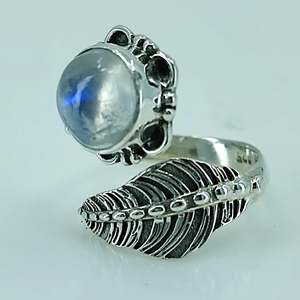 Rainbow Moonstone 925 Sterling Silver Handmade Statement Ring Boho June Birthstone Jewelry Perfect Gift for Her Birthday - Product Image 4