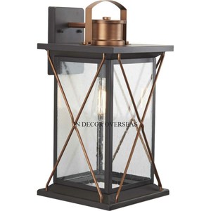 Modern Creative Art Designer <b>Black</b> Color Powder Coated Heavy Duty Metal And Clear Glass Made <b>Lanterns</b> <b>Candle</b> Holder Accessories - Product Image 1