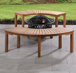 Banc de foyer extérieur circulaire (bois massif) - Product Image 5