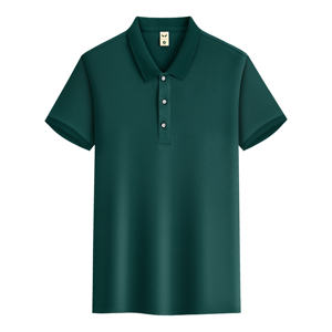 T-shirt pour homme à manches courtes en coton glacé, nouveau pour l'été, couleur unie, chemise polo en soie glacée pour homme - Product Image 1