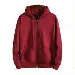 Logotipo personalizado bordado estampado hombres mujeres cremallera chaqueta de invierno Abrigo con capucha sudadera de manga larga pulóver Color sólido Sudadera con capucha - Product Image 2