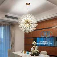 Lustre moderne de luxe en cristal design pissenlit éclairage décoratif élégant pour salon salle à manger EAU USA KSA Chine Bahreïn
