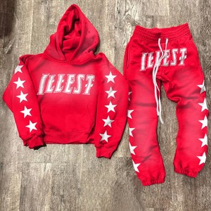 Survêtement unisexe poids lourd personnalisé lavage à l'acide soleil fané survêtement Streetwear sérigraphie pantalons de survêtement et ensemble à capuche pour hommes - Product Image 5