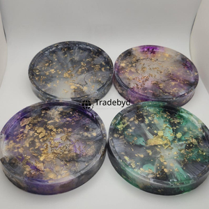 Sous-verres en résine modernes faits à la main de qualité supérieure, luxe, 4x4 pouces, couleurs personnalisables, décoration de table, Tradebyd - Product Image 2