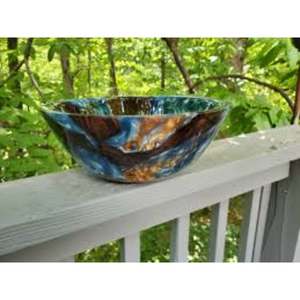 Bol de service en résine de grande taille fait à la main Design de qualité supérieure Pièce unique écologique pour mariage et service de nourriture! - Product Image 2