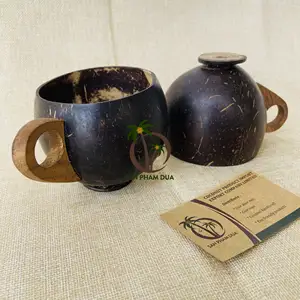 越南制造的椰子杯和木杯 // 批发椰子杯和木质杯用于饮用水或茶