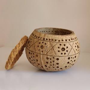 เชิงเทียนเปลือกมะพร้าวขนาดใหญ่ที่วางเทียนทีไลท์เป็นมิตรต่อสิ่งแวดล้อมภาชนะบรรจุต้นปาล์มสำหรับโต๊ะแต่งงาน - Product Image 2