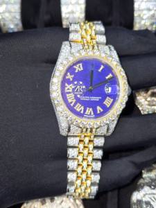 Reloj Mecánico de Lujo con Incrustaciones de Moissanita, Zirconia Cúbica, Estilo Urbano Hip Hop, Joyería Brillante para Regalo de Cumpleaños - Product Image 1