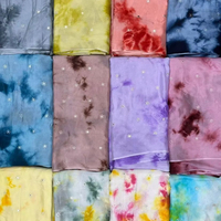 Telas de chinnnon de viscosa pura, patrones de cuadros bordados con espejo, transpirables y teñibles para ropa de trabajo de boda y vestidos de niñas
