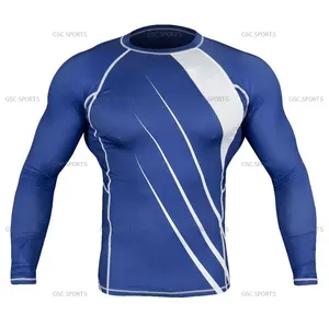 Best BJJ Rash Guard manica lunga MMA Jiu Jitsu camicia a compressione Mens Boxing Rash Guard MMA BJJ base layer Compression Shirt