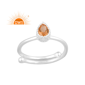 Meilleures ventes Bague empilable en argent sterling fin avec citrine naturelle Fabricant de bijoux personnalisé - Product Image 1