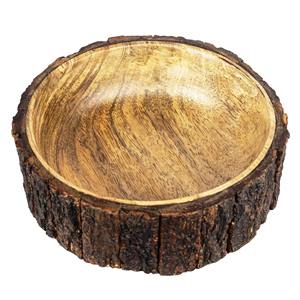 Bol décoratif en bois de manguier avec écorce d'arbre Produit de vente chaude Bol décoratif en bois de manguier avec écorce d'arbre fabriqué en Inde - Product Image 1