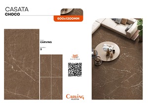 Carreau de porcelaine en céramique de haute qualité 600x1200mm finition de sculpture marron Cadenza Design espagnol carreaux de salle de bain 2x4 pieds - Product Image 3