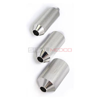 Perhiasan Tindik Tubuh Unisex Model Klasik Navel Angled Knurled Grip Berbahan Baja Tahan Karat Jerman Berlapis Perak, Laris Terjual