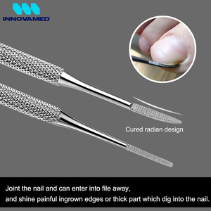 Lima y Curetas, 2 Piezas, Herramienta para Uñas Encarnadas, Doble Cara, con Estuche de Almacenamiento, Instrumentos de Podología de Acero Inoxidable - Product Image 4