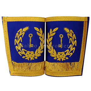 MASONIC CRAFT Junior Warden Apparel Joliment Brodé À La Main Gantelets De Garniture Dorés Vêtements De Grand Rang - Product Image 4