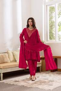 Conjunto de Kurti y Pantalón Elegante para Mujer, Ropa Étnica Tradicional Premium, Proveedor OEM, Mejor Precio al por Mayor - Product Image 4