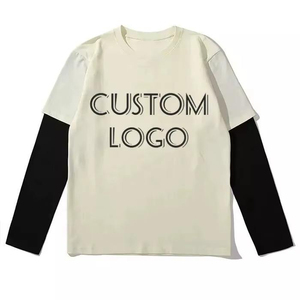 T-shirt graphique personnalisé de Style Hip Hop pour hommes 100 coton recadrée Boxy Fit Double couche T-shirt à manches longues avec motif imprimé - Product Image 2