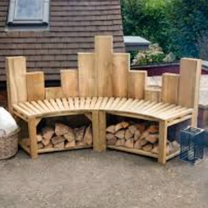 Fauteuils de jardin en bois massif pour foyer (design incurvé) - Product Image 5