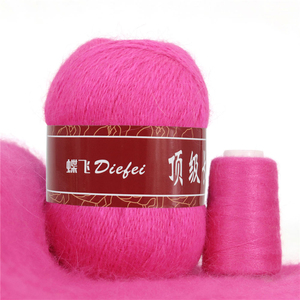 Fil de laine de vison fil de lapin angora à cheveux longs en fil à tricoter épais à la main - Product Image 6