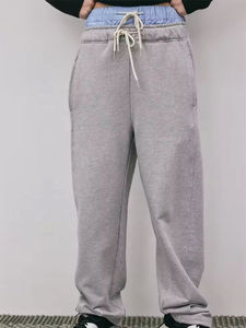 Pantalones de chándal de cintura doble personalizados 2024, pantalones casuales Acampanados para hombre, pantalones holgados de gran tamaño con cordón de algodón de rizo para exteriores - Product Image 6