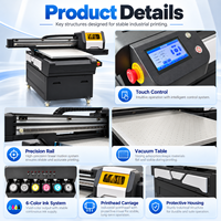 XINGCAIJET 6090A Printer UV Flatbed Otomatis XP600 Dual Head 6 Warna Tinta Meja Vakum Kontrol Industri
