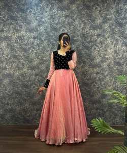 Purple Fancy Designer Casual Wear Georgette vestido con Dupatta Indian Girls Wear Listo para usar Venta al por mayor Surat Low Range - Product Image 5