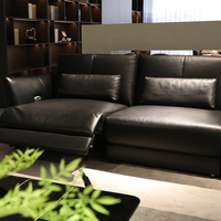 Moderno y Lujoso Conjunto de Sofá Seccional de Cuero PU con Función de Masaje para Apartamento, Villa y Uso Escolar, Elegante Diseño en Forma de L