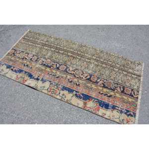 Alfombra Turca de 2.9x5.8 pies, Alfombra Azul Sólida Vintage - Product Image 2