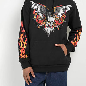 High Quality <b>Black</b> Cotton French Terry Rhinestone <b>Hoodie</b> Custom Men Rhinestone <b>Zipper</b> Men Rhinestone Hoodies - Product Image 3