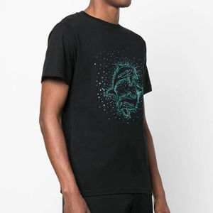 Nouveautés T-shirt en coton brillant et scintillant Impression de logo avec motifs en strass personnalisés pour hommes T-shirts avec logo de votre marque - Product Image 3