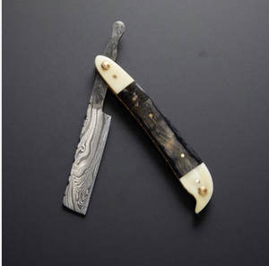 Gorge coupée Fait à la main Damas Rasoir droit Os et manche en bois - Product Image 1
