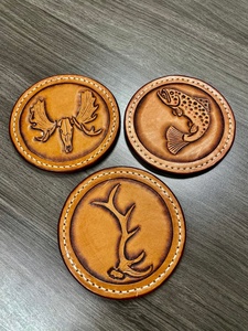Custom Logo Printing Coffee-Cup Mat-Blank PU Leather-<b>Coaster</b> For Drinks Modern-Design Leather-Coasterr For Laser-Engraving - Product Image 3