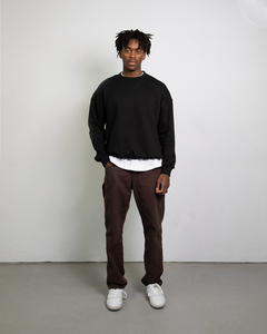 Logo personnalisé épais recadrée surdimensionnée ras du cou sweats unisexe poids lourd thermique 65% coton 35% polyester tissu doux - Product Image 2