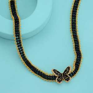 Collar de Estilo Vintage de Moda 186967, Cadenas de Aleación con Forma de Mariposa y Número con Perla para Fiestas - Product Image 1