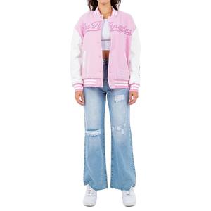 Chaqueta Varsity de Piel de Oveja con Logotipo Personalizado del Fabricante, Bordado, Ropa Exterior Informal para Mujer, Estilo Urbano, Súper Suave - Product Image 6