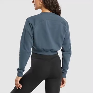 Sudadera con capucha de forro polar para mujer, talla de EE. UU. personalizada, para invierno, gimnasio, fitness, yoga, con mangas regulares y frente de algodón lavado. - Product Image 2