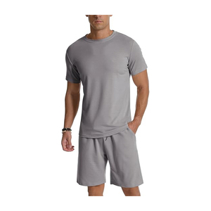 Ensemble t-shirt et short à manches courtes pour homme 100% coton de haute qualité avec 2 poches respirantes - Product Image 5