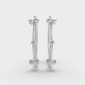 Latest Design Zaveri Pearls Glittering Cubic Zirconia Rose Gold Studded <b>Earring</b> for Women Fine <b>Stud</b> <b>Earrings</b> - Product Image 3