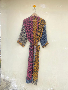 Robe Kimono en soie longue taille libre pour femme Robe de chambre Caftan à fleurs-Séchage rapide pour l'été, l'automne et le printemps - Product Image 3