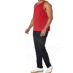Débardeur pour homme en coton/polyester de haute qualité, col rond, vêtements de sport, coupe-vent, respirant, écologique, séchage rapide, uni, été - Product Image 5