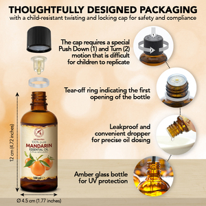 Aromatika Huile Essentielle de Zeste de Mandarine 100% Pure 100ml Distillée à la Vapeur Aromathérapie Naturelle Arôme Sucré d'Agrumes et Fruité - Product Image 5